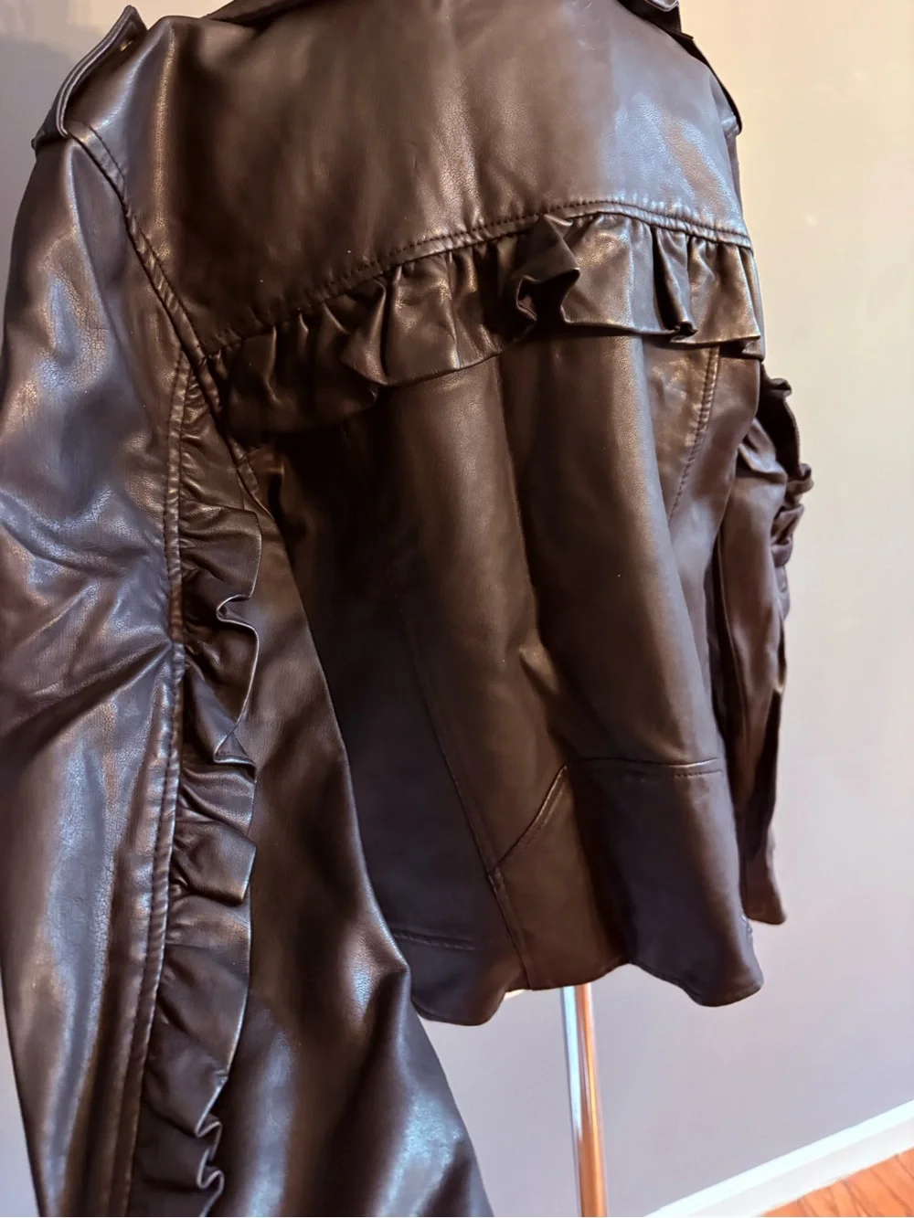 C&C California Black Faux Leather Moto Jacket for Kids